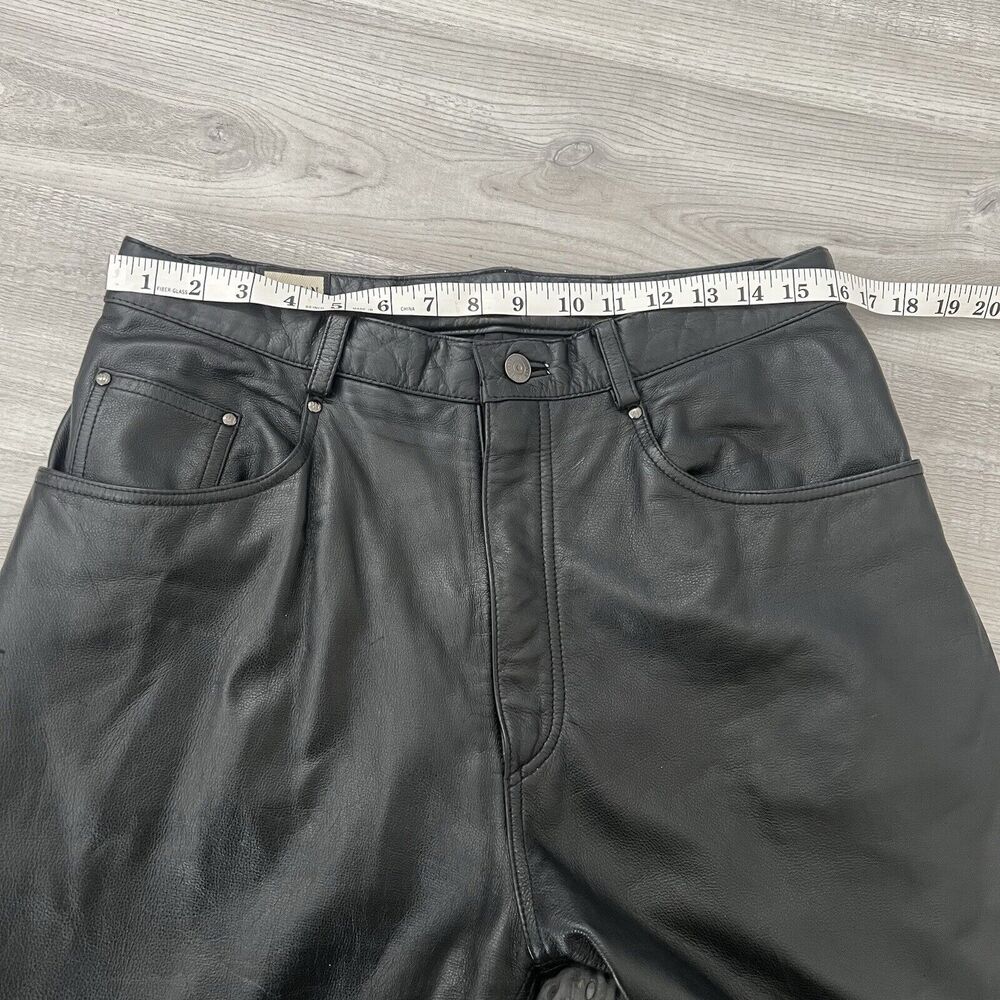 Wilsons Leather M.Julian Pants Mens 34 Black Leather Biker Motorcycle Soft Lined - Picture 4 of 5